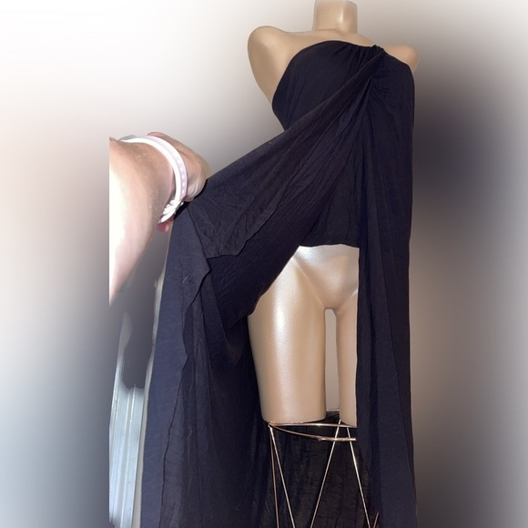 Free People women’s Medium dress skirt top shirt black Multi-way basic stretch - Picture 3 of 11